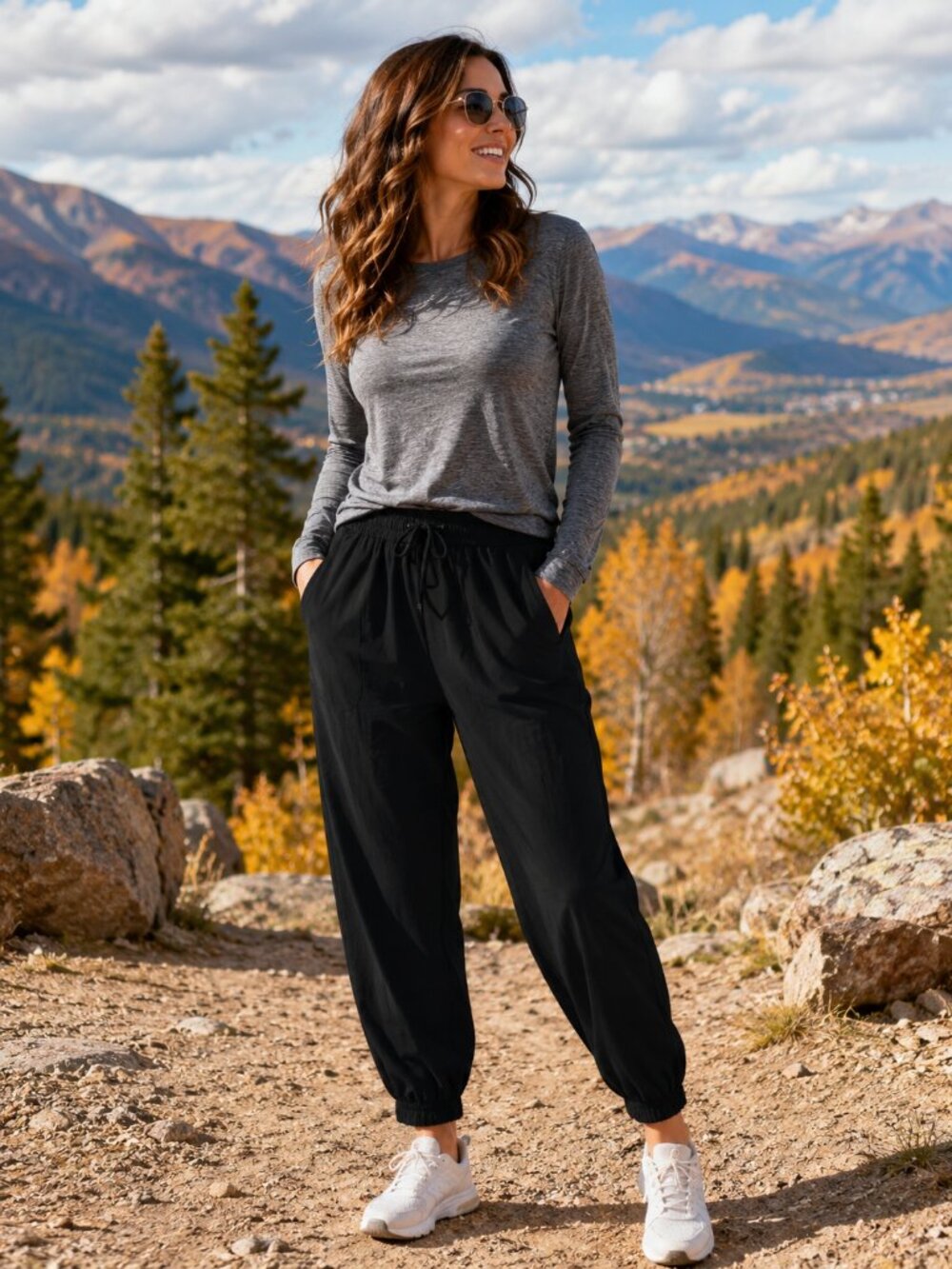 SPIDER ACTIVE Elastic Waist Drawstring Black Relaxed Joggers M